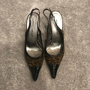 🍀 Dolce & Gabbana Leopard Slingback Heels